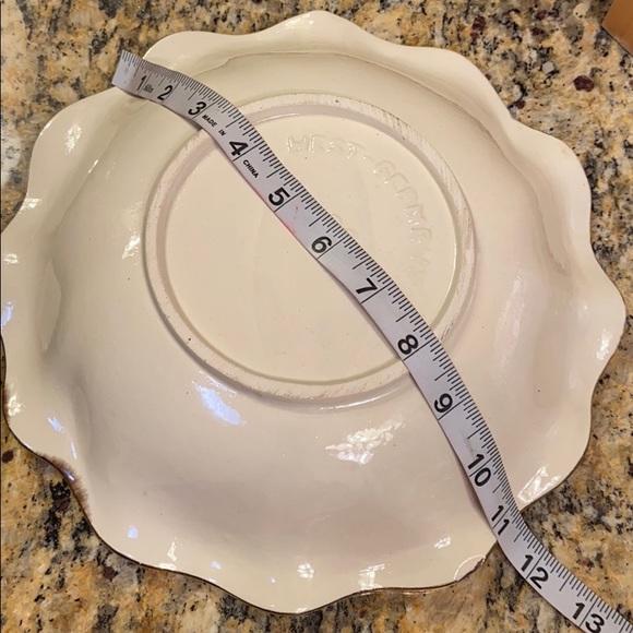 Vintage W. Germany maroon metallic striped bowl 10” - Picture 5 of 8